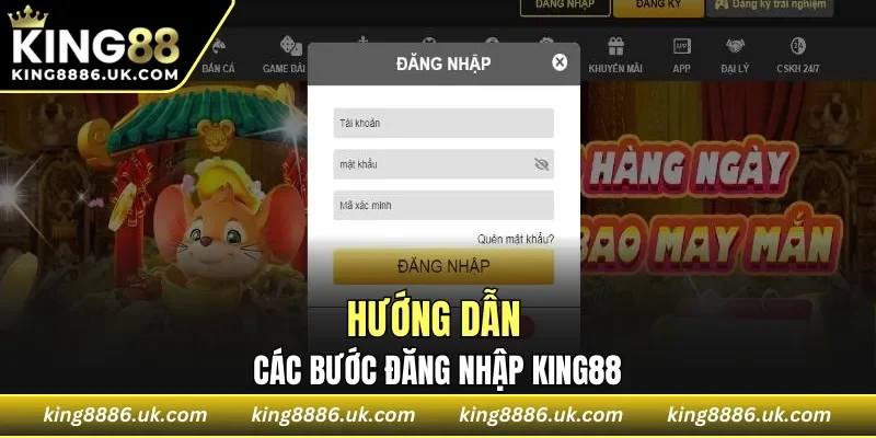 Hướng dẫn các bước đăng nhập KING88